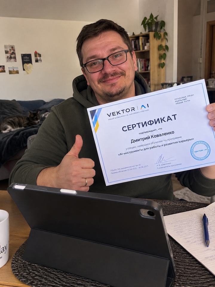 Dmitrij Kowalenko mit VEKTOR-Zertifikat