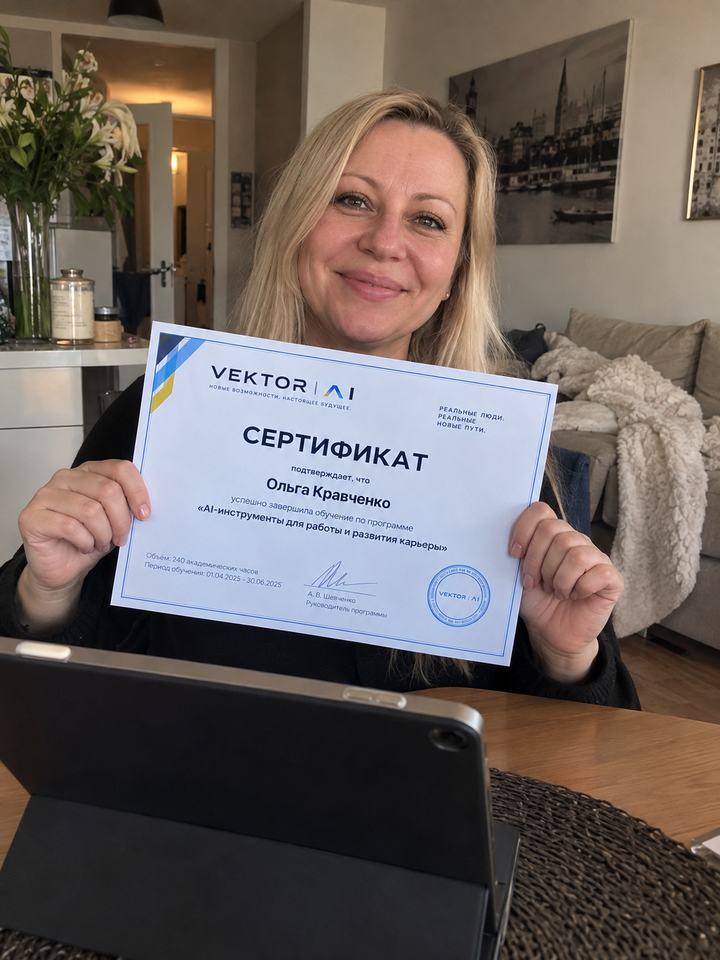 Olga Krawtschenko mit VEKTOR-Zertifikat